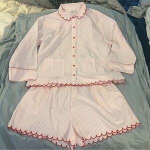 Lake pajamas with heart buttons size xxl Brand New